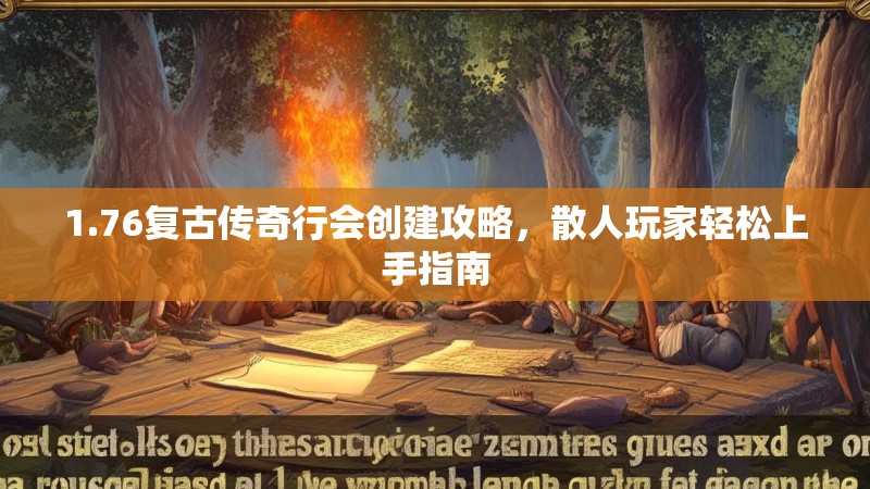 1.76复古传奇行会创建攻略，散人玩家轻松上手指南