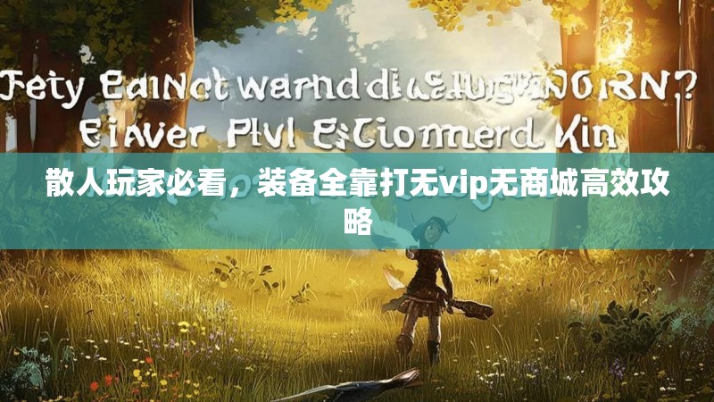 散人玩家必看,装备全靠打无vip无商城高效攻略