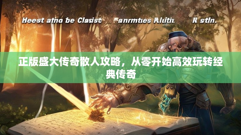 正版盛大传奇散人攻略，从零开始高效玩转经典传奇