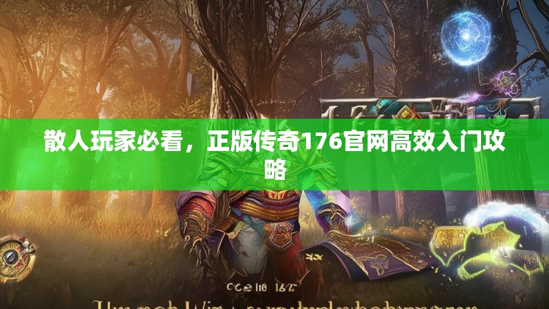 散人玩家必看，正版传奇176官网高效入门攻略