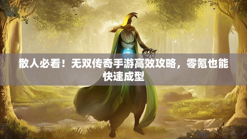 散人必看！无双传奇手游高效攻略，零氪也能快速成型