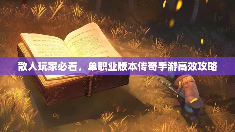 散人玩家必看，单职业版本传奇手游高效攻略