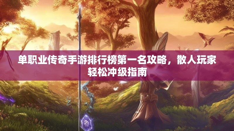 单职业传奇手游排行榜第一名攻略，散人玩家轻松冲级指南