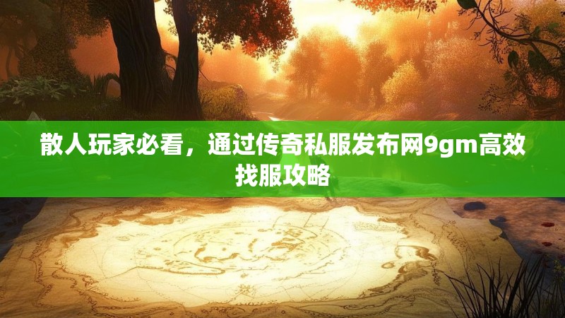 散人玩家必看，通过传奇私服发布网9gm高效找服攻略