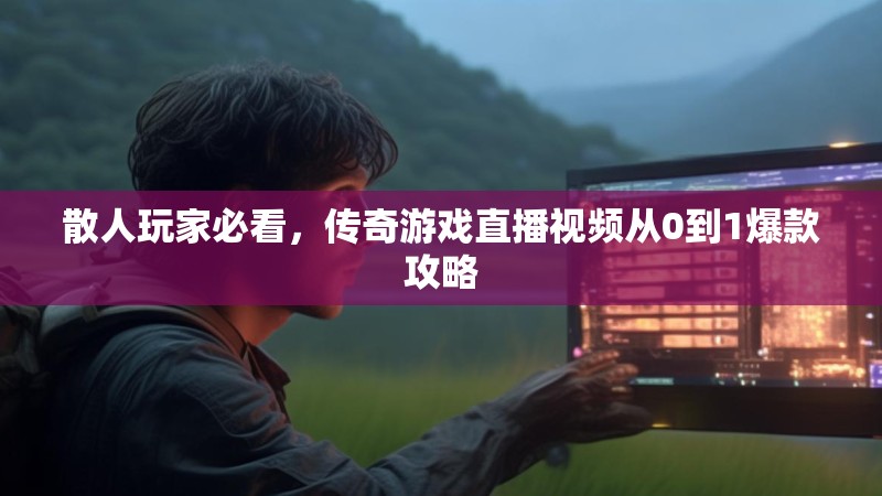 散人玩家必看，传奇游戏直播视频从0到1爆款攻略