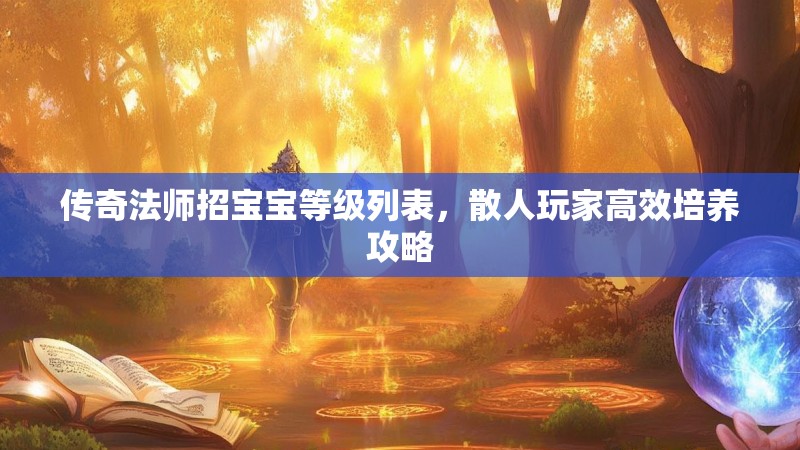 传奇法师招宝宝等级列表，散人玩家高效培养攻略