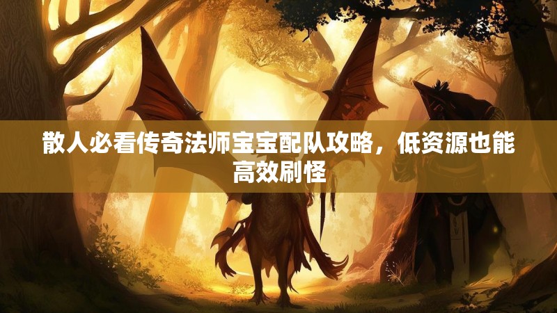 散人必看传奇法师宝宝配队攻略，低资源也能高效刷怪