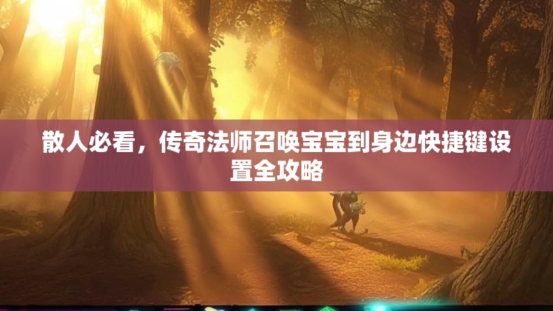 散人必看，传奇法师召唤宝宝到身边快捷键设置全攻略