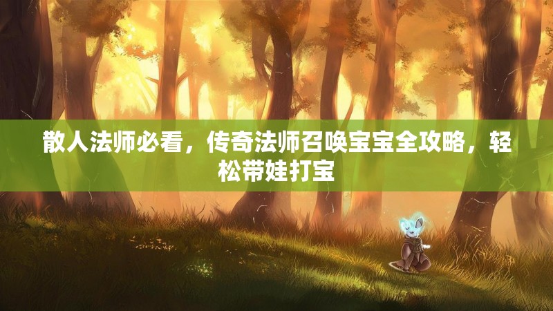 散人法师必看，传奇法师召唤宝宝全攻略，轻松带娃打宝