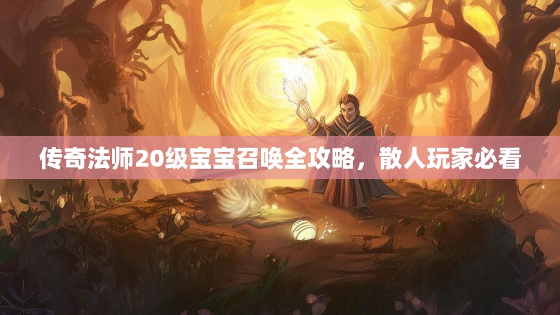 传奇法师20级宝宝召唤全攻略，散人玩家必看