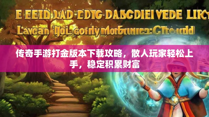 传奇手游打金版本下载攻略,散人玩家轻松上手,稳定积累财富