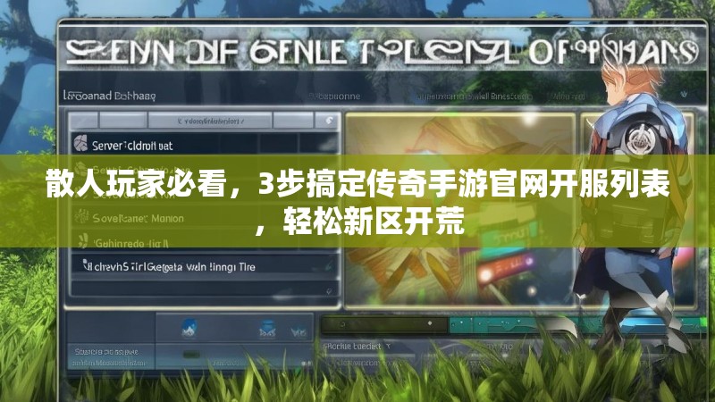 散人玩家必看，3步搞定传奇手游官网开服列表，轻松新区开荒
