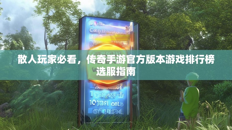 散人玩家必看，传奇手游官方版本游戏排行榜选服指南