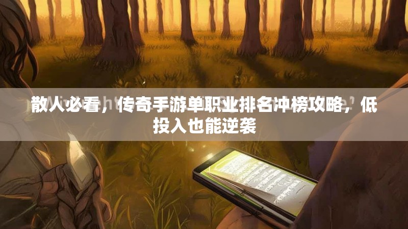 散人必看,传奇手游单职业排名冲榜攻略,低投入也能逆袭