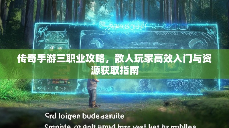 传奇手游三职业攻略，散人玩家高效入门与资源获取指南