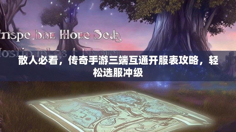 散人必看，传奇手游三端互通开服表攻略，轻松选服冲级