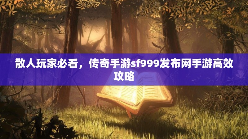 散人玩家必看，传奇手游sf999发布网手游高效攻略