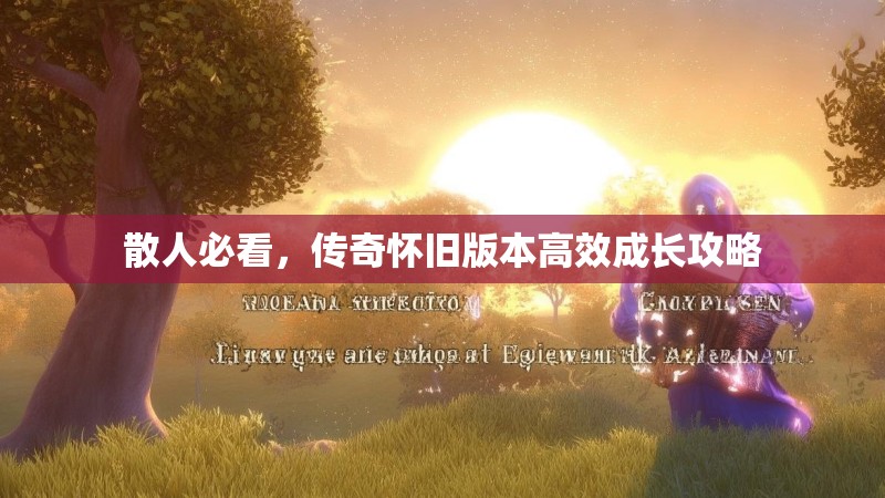 散人必看，传奇怀旧版本高效成长攻略