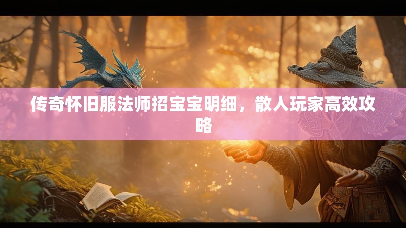 传奇怀旧服法师招宝宝明细，散人玩家高效攻略