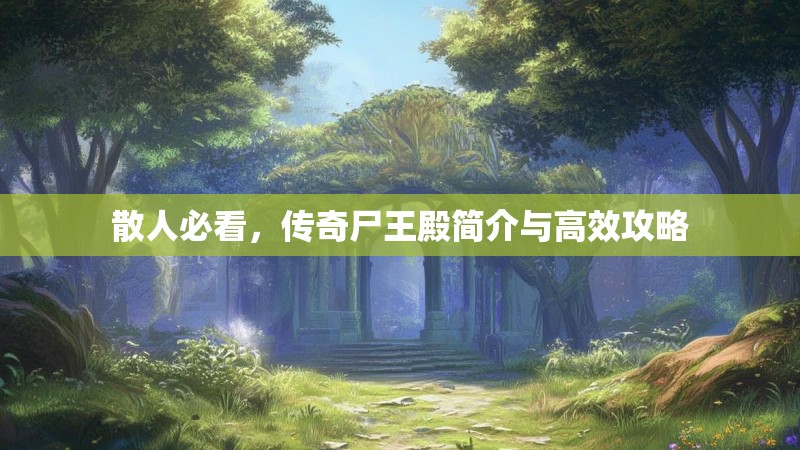 散人必看，传奇尸王殿简介与高效攻略