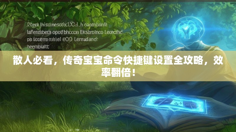 散人必看，传奇宝宝命令快捷键设置全攻略，效率翻倍！