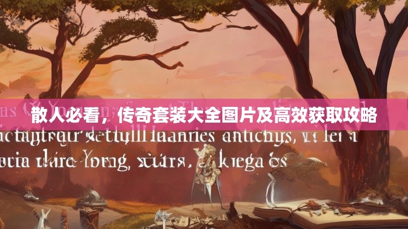 散人必看，传奇套装大全图片及高效获取攻略