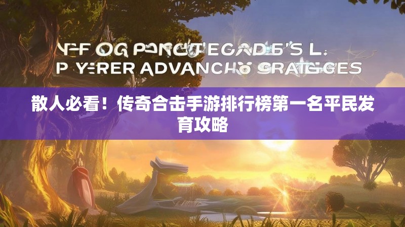 散人必看！传奇合击手游排行榜第一名平民发育攻略