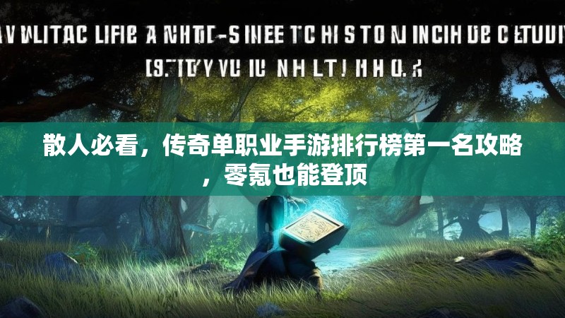 散人必看，传奇单职业手游排行榜第一名攻略，零氪也能登顶