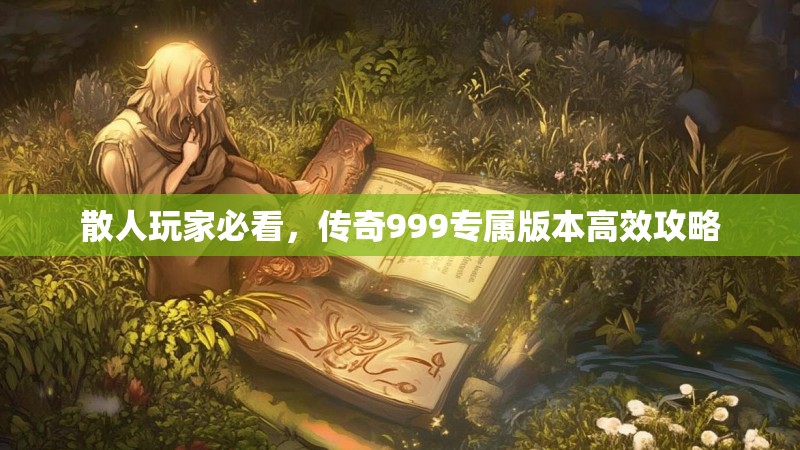 散人玩家必看，传奇999专属版本高效攻略
