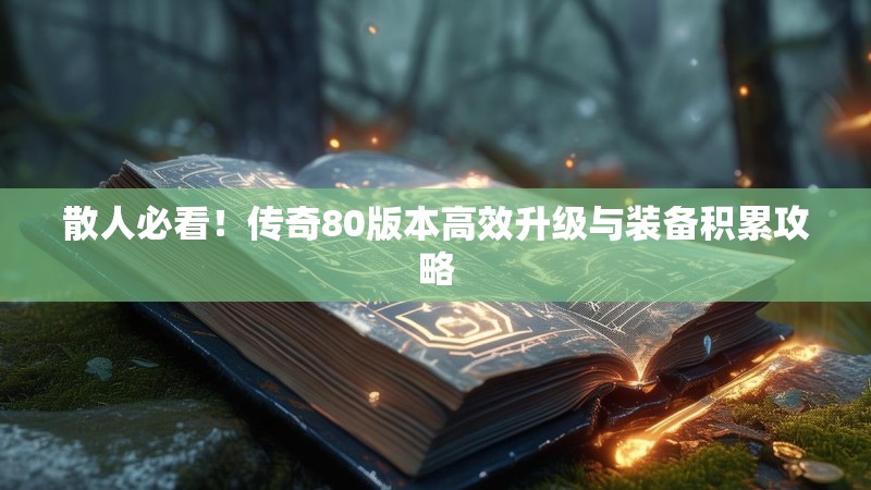 散人必看!传奇80版本高效升级与装备积累攻略