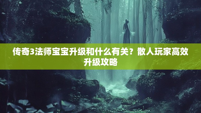 传奇3法师宝宝升级和什么有关？散人玩家高效升级攻略