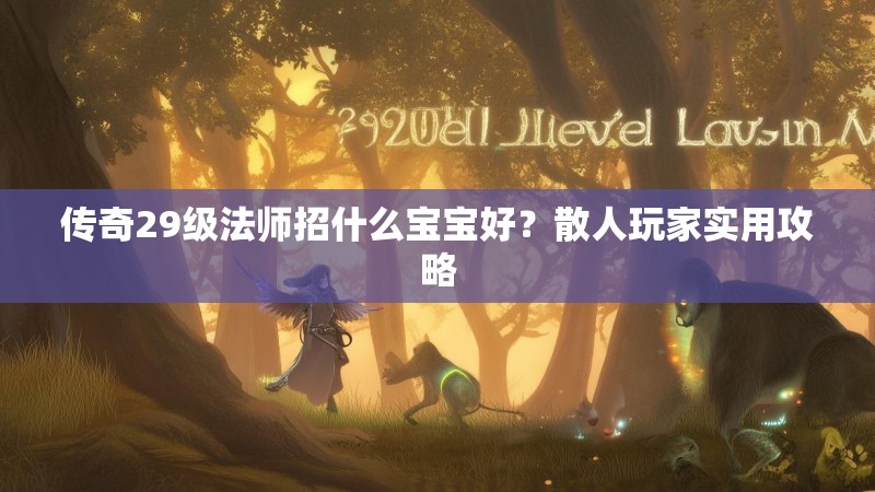 传奇29级法师招什么宝宝好？散人玩家实用攻略