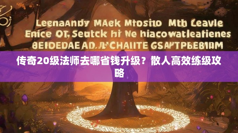 传奇20级法师去哪省钱升级？散人高效练级攻略