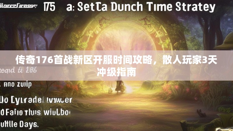 传奇176首战新区开服时间攻略，散人玩家3天冲级指南