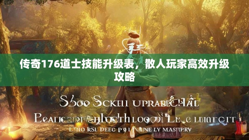 传奇176道士技能升级表，散人玩家高效升级攻略