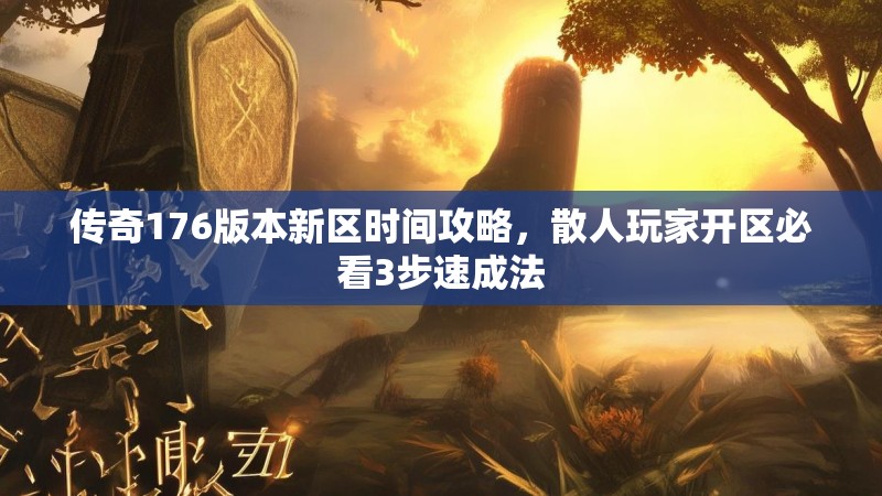 传奇176版本新区时间攻略，散人玩家开区必看3步速成法