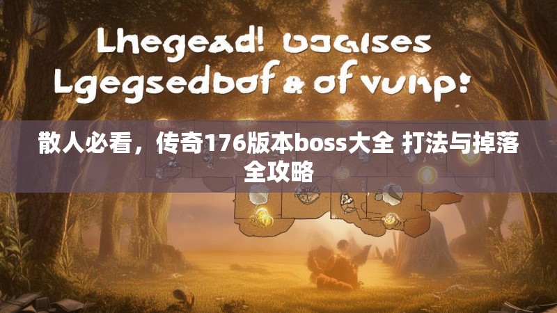 散人必看,传奇176版本boss大全 打法与掉落全攻略