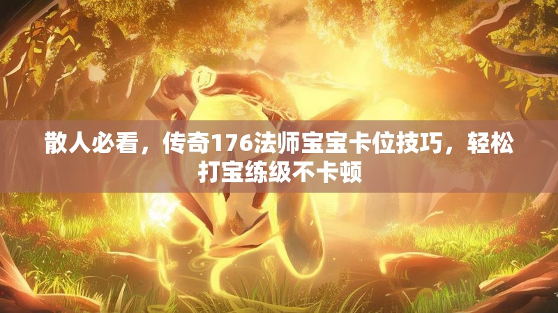 散人必看，传奇176法师宝宝卡位技巧，轻松打宝练级不卡顿