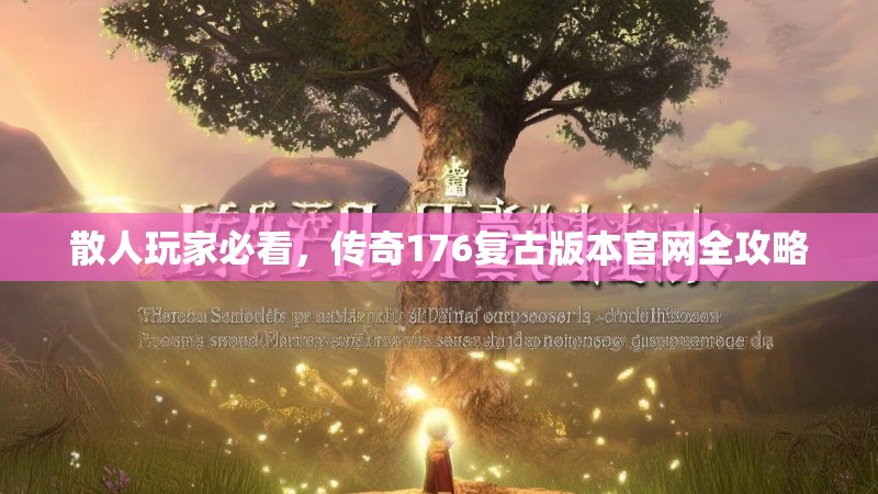 散人玩家必看，传奇176复古版本官网全攻略