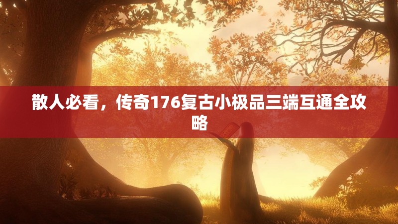 散人必看，传奇176复古小极品三端互通全攻略