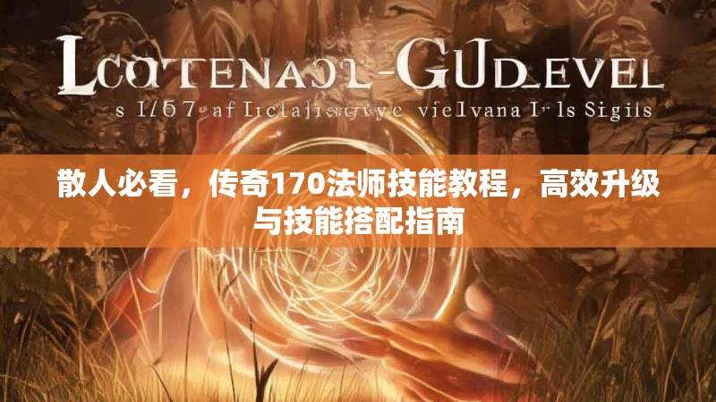 散人必看,传奇170法师技能教程,高效升级与技能搭配指南