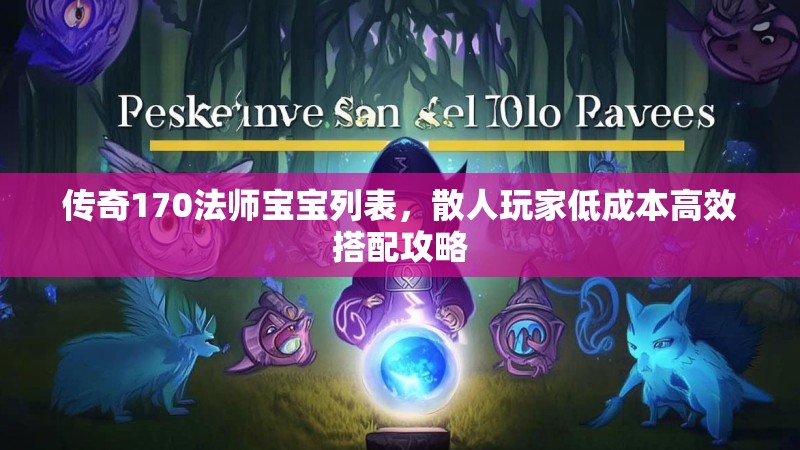 传奇170法师宝宝列表，散人玩家低成本高效搭配攻略