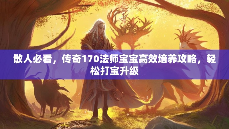散人必看，传奇170法师宝宝高效培养攻略，轻松打宝升级
