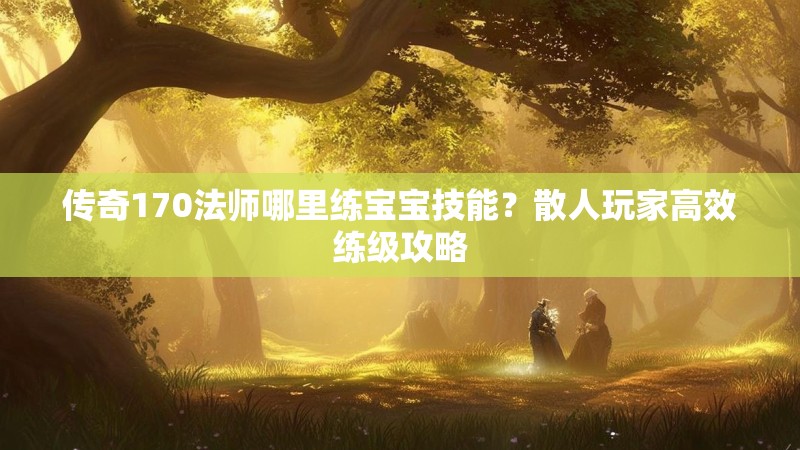 传奇170法师哪里练宝宝技能？散人玩家高效练级攻略