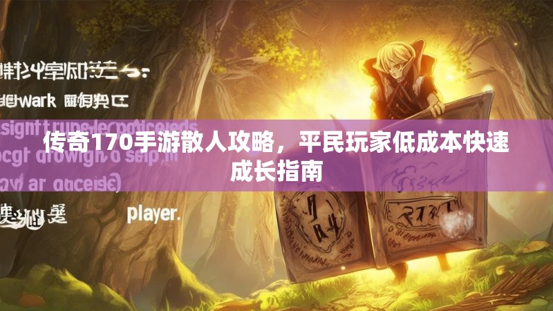 传奇170手游散人攻略,平民玩家低成本快速成长指南