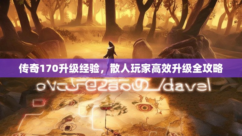 传奇170升级经验,散人玩家高效升级全攻略