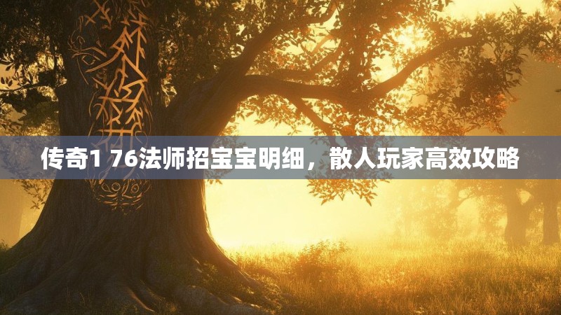 传奇1 76法师招宝宝明细，散人玩家高效攻略