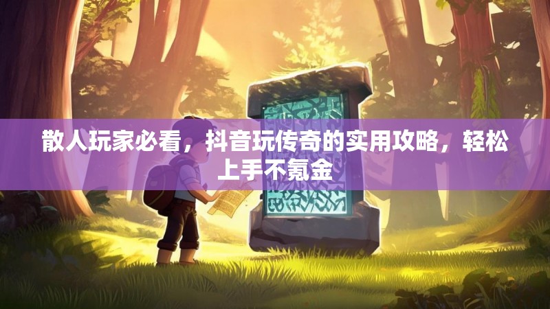散人玩家必看，抖音玩传奇的实用攻略，轻松上手不氪金