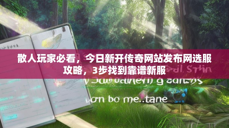 散人玩家必看,今日新开传奇网站发布网选服攻略,3步找到靠谱新服