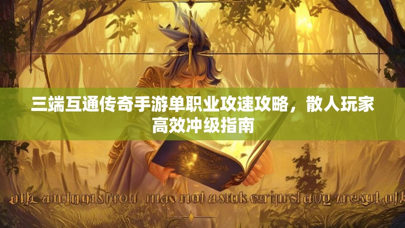 三端互通传奇手游单职业攻速攻略，散人玩家高效冲级指南